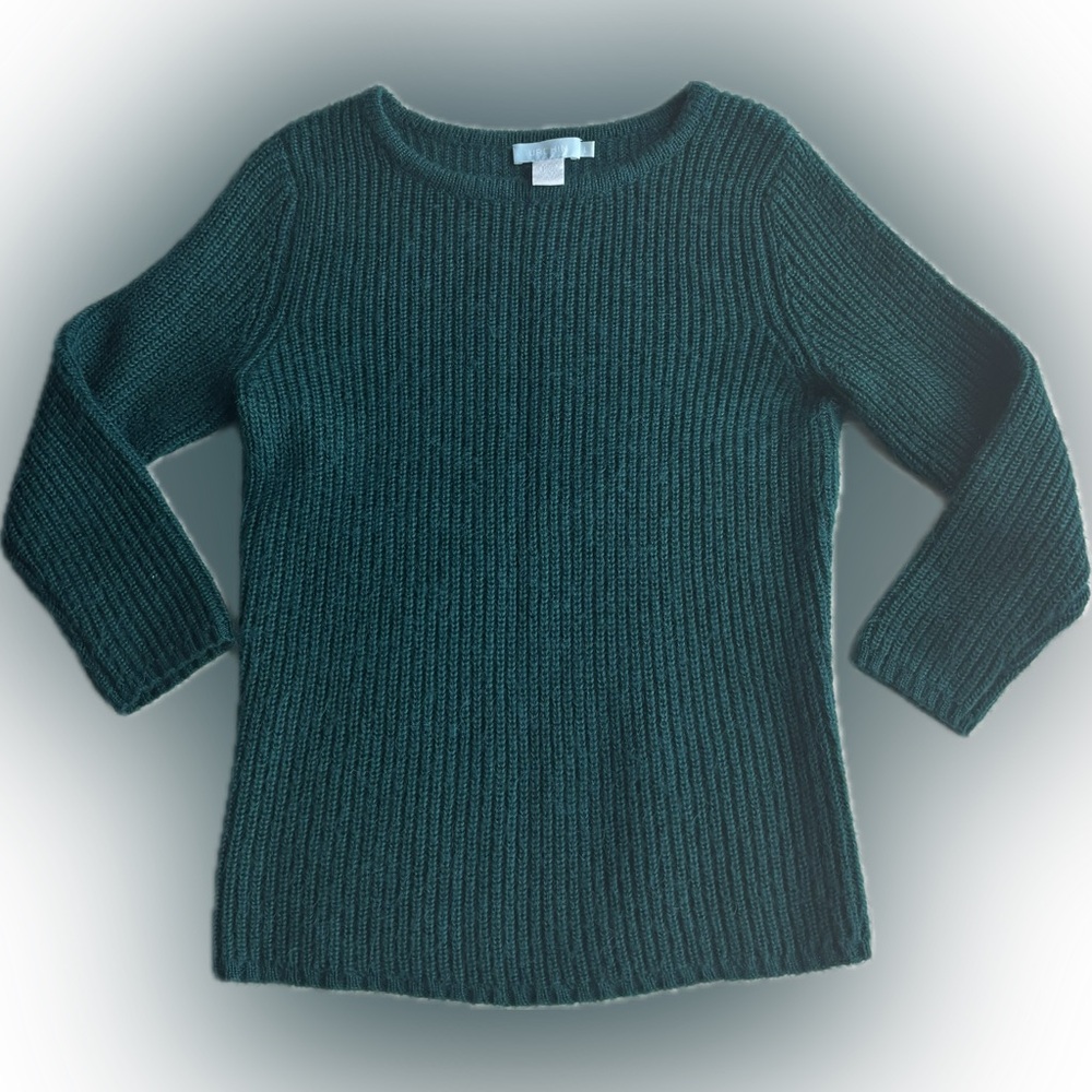 Urchin Sweater, Green Teal Crew Neck, Size L.